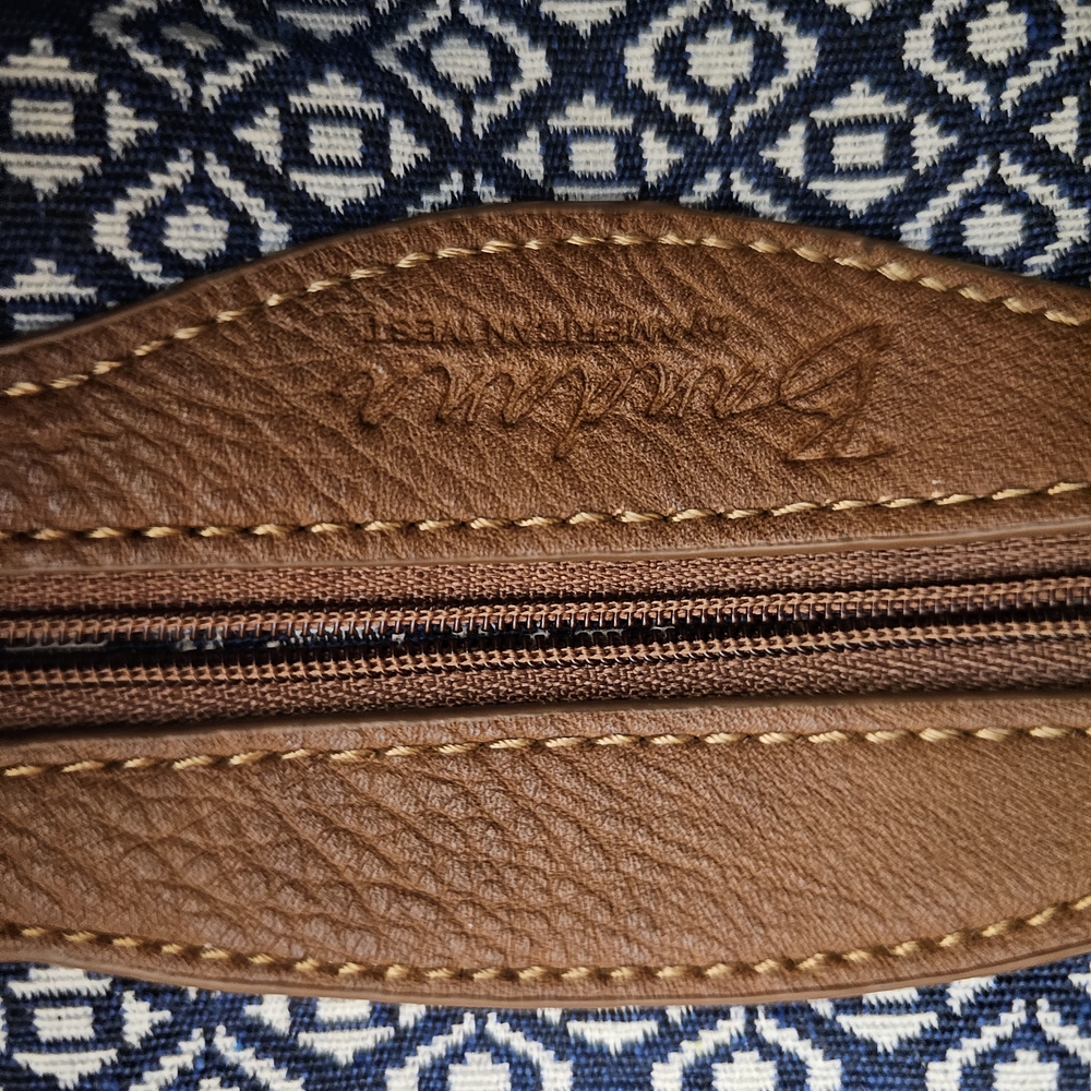 Pendleton Navy and Cream Patterned Canvas Backpac… - image 4